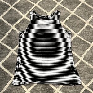 Bobeau Navy and White Striped Tank Top